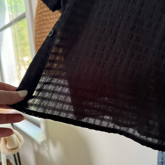 Black Button Down Blouse - Picture 7 of 9